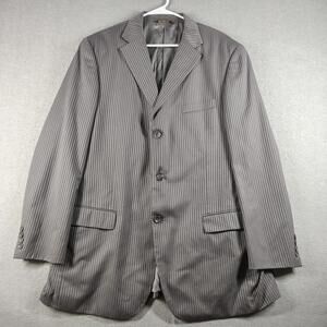 Caravelli Mens 46R Gray Pinstripe Blazer Sport Coat Suit Jacket EUC Classic Slim